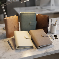 Nouvelle Housse de Planificateur de Voyage Minimaliste en Cuir PU Premium Durable avec Anneau Doré Personnalisé, Format A6, avec Poche Zippée