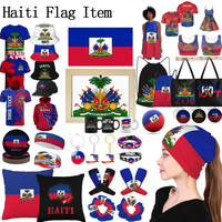Écusson drapeau de la fierté haïtienne Écusson tactique décontracté en polyester avec conception de drapeau haïtien pour vêtements Chapeaux pour l'affichage du drapeau haïtien