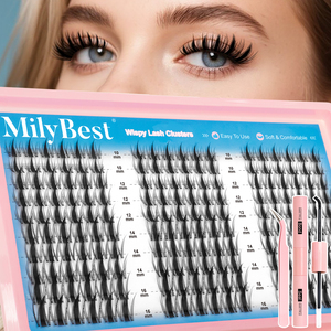 Kit de cils en grappe à marque privée, effet naturel, bande fine, volume 180 pièces, grande capacité - Product Image 3