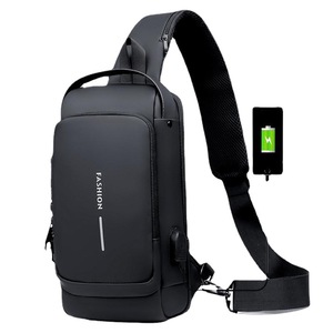 Borse da uomo impermeabili antifurto in Nylon PU con USB multifunzione da viaggio <span class=keywords><strong>Messenger</strong></span> tracolla tracolla per uomo - Product Image 3