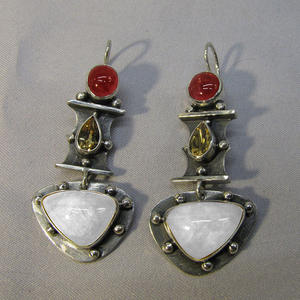 Orecchini Pendenti Etnici da Donna con Nappa Stile Indiano Boho Western Vintage, Zaffiro Blu, Turchese e Dettagli Bohemian - Product Image 4