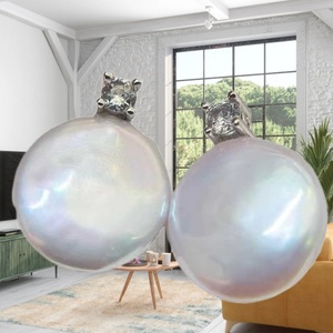 ต่างหูเงินแท้ S925 จาก UM Jewelry ประดับมุกน้ำจืดทรงบาร็อคสีขาว พร้อมพลอยเดือนมิถุนายน เหมาะสำหรับงานหมั้น งานแต่งงาน หรืองานเลี้ยง - Product Image 3