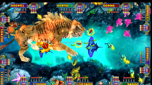 Asian <span class=keywords><strong>Kung</strong></span> <span class=keywords><strong>Fu</strong></span> <span class=keywords><strong>Panda</strong></span> 5 en 1 Juegos que funcionan con monedas Máquinas de arcade Disparos Boxeo Centros de juegos de peces 1 año de garantía Tablero de metal - Product Image 4