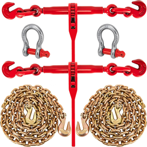 Cadena de Remolque Galvanizada Amarilla G70 de 3/8" y 5/16" con Ganchos de Agarre, Certificada por CE ISO, Marca Maxplus - Product Image 1