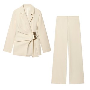 Conjunto de Blazer y Pantalones Blancos Elegantes <span class=keywords><strong>para</strong></span> <span class=keywords><strong>Mujer</strong></span>, <span class=keywords><strong>Traje</strong></span> de Oficina de 2 Piezas Cómodo <span class=keywords><strong>para</strong></span> Eventos Formales de Negocios - Product Image 6