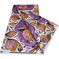 Kain Wax Afrika Grand 100% Katun, Kain Cetak Wax Ankara untuk Menjahit, 6 Yard, Kain Wanita