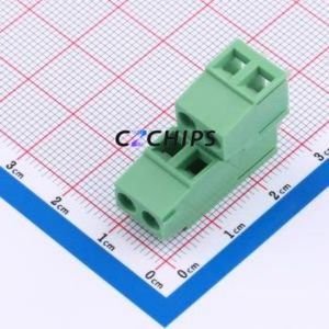 DB128B-5.0-2*2P-GN-S Screw Terminal Block Through hole Component (THT),P=5mm Connector 2x2P 5mm Green Through Hole - Product Image 1