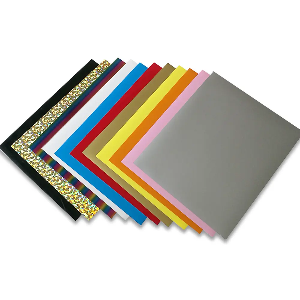 Máquina de prensado en caliente o camafeo de silueta, plancha en vinilo, colores populares, HTV, vinilo, 12 "X 10"-11, adecuada para Textiles de PU