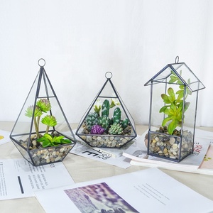 Factory Supply Unregelmäßiges Glas Gold Geometrisches <span class=keywords><strong>Terrarium</strong></span> für Tisch Sukkulenten Pflanzer - Product Image 2
