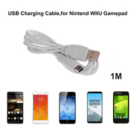 Wii U Cordon de données USB Chargeur d'alimentation Fil de 1M Câble de charge 2M 3M Options Chargeur de téléphone portable en plastique pour WiiU Gamepad Power Banks