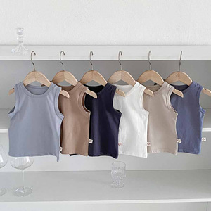 Débardeurs sans manches en coton doux et respirant pour bébés garçons et filles, couleur unie, basiques, sous-vêtements d'été - Product Image 4