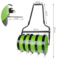 Aérateur de pelouse en métal Scarificateur à rouleau Outil de pointe en acier roulant pour jardin et ferme