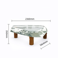 JingYue dessus de table en résine transparent de luxe personnalisé meubles artisanaux pour espaces commerciaux hôtels salons