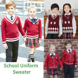 맞춤형 디자인 교복 스웨터 고등학교 카디건 초등 일반 소녀 소년 어린이 교복 스웨터