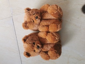 Think 2023 Plush Fur Baby Bear - Sandales tongs confortables pour femmes, intérieur/extérieur, doublure en coton anti-odeur, tendance - Product Image 6