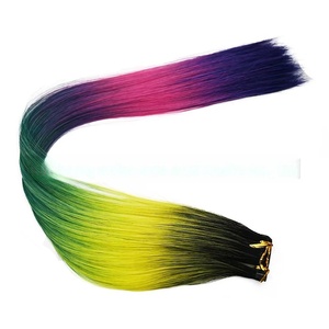 Capelli Adesivi Sintetici Invisibili Senza Cuciture Arcobaleno alla Moda, in Fibra PU Resistente alle Alte Temperature, per Estensioni Capelli Transfrontaliere - Product Image 3