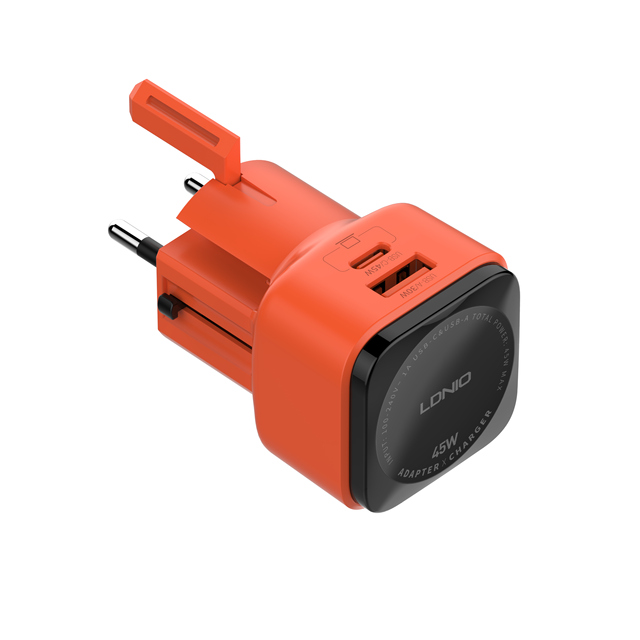 LDNIO Q2420 Multi Plug PD Power Adaptor 45W Gan International Worldwide Universal Travel Charger Adapter with Type C