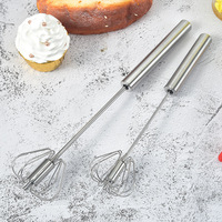 Mélangeur batteur à oeufs en acier inoxydable Kingwise vente chaude 10-12 pouces gadget de cuisine rotatif à main pas cher agitation semi-automatique