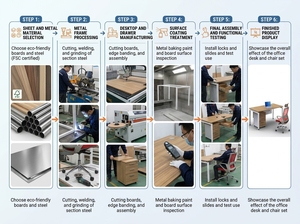 Bureau de travail en L de qualité professionnelle, poste de travail moderne pour personnel avec gestion des câbles pour projets scolaires - Product Image 2