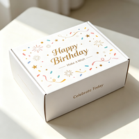Boîte d'expédition en carton ondulé personnalisée avec logo pour coffret cadeau, idéale pour les commandes en gros, échantillons gratuits, crème orange, anniversaire