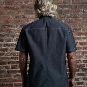 Checkedout all'ingrosso cucina ristorante <span class=keywords><strong>Hotel</strong></span> personale dello Chef indossare giacca a manica corta cappotto estivo Denim <span class=keywords><strong>Hotel</strong></span> uniforme - Product Image 2