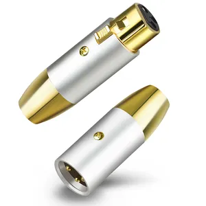 Pure copper shell XLR 3Pin Male Female DIY Audio Cable Mic Connectors Solder Plug Mic Adapters for microphone XLR Audio Wire