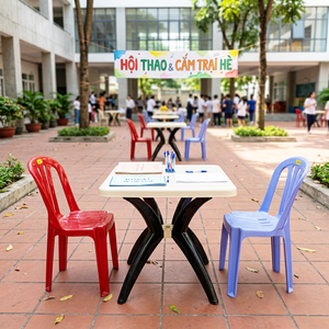 PP <b>Plastic</b> Garden <b>Dining</b> <b>Chair</b> Heavy Duty Durable Outdoor Seating Portable Patio Lawn <b>Chair</b> Weather Resistant Rotating Seat Home - Product Image 6