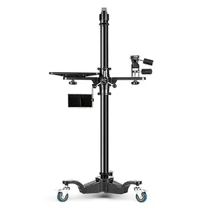 Poiqihe — trépied de caméra de Studio QH-J601, trépied d'appareil photo avec capacité de charge de 15KG, hauteur de travail 45-145cm, peut placer un ordinateur portable sur un plateau