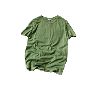 Organic Cotton/<strong>Bamboo</strong> Woven Breathable O-Neck Short Sleeve Casual <strong>T-Shirt</strong> Men Eco-Friendly Unisex Blank Regular Fit Wholesale - Product Image 4