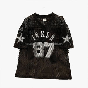 Camiseta de Fútbol de Manga Corta con Cuello en V, Holgada, Transpirable, de Malla, para Parejas, Estilo Moderno, de Verano, de Secado Rápido, Anti-UV - Product Image 6