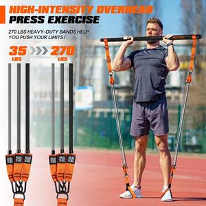 Wellshow Sport Pilates Bar <span class=keywords><strong>Kit</strong></span> con bandas de resistencia Heavy Duty Pilates Equipment Gimnasio en casa portátil para entrenamiento de fuerza - Product Image 3