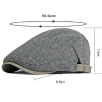 Casquette de gavroche en tweed à chevrons pour hommes et femmes, doublée polaire épaisse, réglable, chapeau de béret de conduite British Ivy Flat Ivy