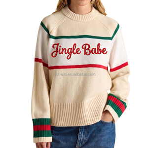 <span class=keywords><strong>Pull</strong></span> en tricot brodé « Let It Snow » pour femme, <span class=keywords><strong>pull</strong></span> oversize pour les fêtes d'hiver, haut rayé <span class=keywords><strong>de</strong></span> Noël - Product Image 5