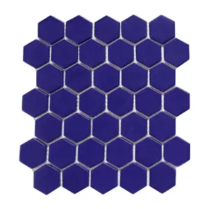 CNK China manufacturer hexagon mosaic navy blue bathroom floor tiles
