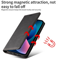 Étui portefeuille en cuir TPU+PU avec fermeture magnétique et fentes pour cartes pour iPhone 18 17 16 Pro Max – Vente en gros