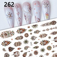 Autocollants pour ongles d'Halloween de haute qualité, fleurs, style gothique sombre, citrouille, autocollants personnalisés pour nail art