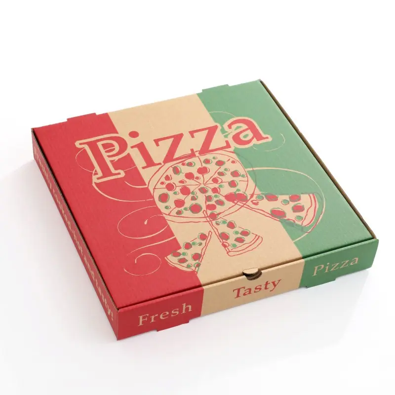 로고 10 12 14 16 18 인치 친환경 골판지 피자 포장 상자가있는 도매 제조업체 맞춤형 피자 상자