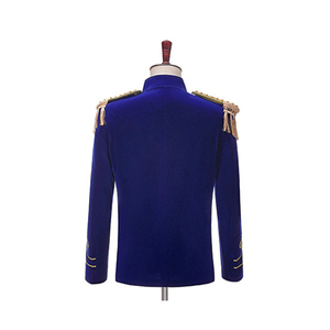 Costume deux pièces en <span class=keywords><strong>velours</strong></span> <span class=keywords><strong>bleu</strong></span> <span class=keywords><strong>marine</strong></span> pour <span class=keywords><strong>homme</strong></span>, <span class=keywords><strong>Blazer</strong></span> de la Renaissance médiéval, Costume de scène, Costume de smoking et de théâtre - Product Image 5