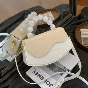 2025 New Design Pearl Handle Contrast Color Casual Ladies Shoulder Bag Women Hand Bags <strong>Small</strong> Purses and <strong>Handbags</strong> for <strong>Black</strong> Women - Product Image 4