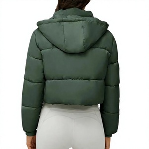 SOLID INTERNATIONAL Women's Green <b>Puffer</b> <b>Jacket</b> Regular Length Zipper Closure Stand Collar Casual Style Eco-Friendly Thick 70% - Product Image 2