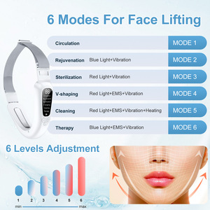 Ceinture de remodelage facial en V avec vibration pour le soin du double menton et le soutien du contour du visage - Product Image 4