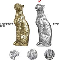 Statue de Cheetah en résine, grande Sculpture de léopard, décoration pour la maison et le bureau, en Or ou argent