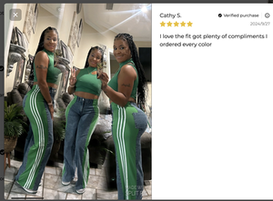 BH1264 Jeans alla Moda Stilosi Patchwork a Gamba Larga con Tre Strisce Stile Spice Girl - Product Image 6