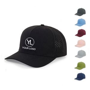 Custom Logo Perforated Performance Cap Laser Cut Snapback <b>Hat</b> Mesh Baseball Caps for Outdoor Event - Product Image 2