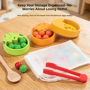 Juguetes <span class=keywords><strong>de</strong></span> Motricidad Fina para Niños en Edad Preescolar, Juego <span class=keywords><strong>de</strong></span> Matemáticas Montessori, Juego <span class=keywords><strong>de</strong></span> Emparejamiento <span class=keywords><strong>de</strong></span> Cuentas con Pinzas y Huevos <span class=keywords><strong>de</strong></span> Dinosaurio Coloridos - Product Image 5