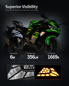 Clignotant avant LED Emark pour <span class=keywords><strong>KAWASAKI</strong></span> NINJA 400 2018-2023 pour NINJA <span class=keywords><strong>300</strong></span> 2013-2017 pour NINJA 650 2012-2023 Signal ambre - Product Image 5
