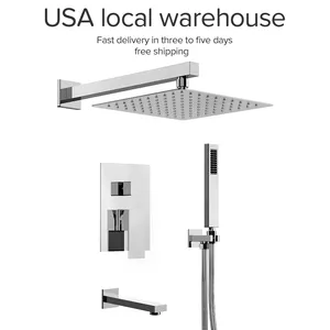 EVERSTEIN Shipment From USA Warehouse Concealed Shower Faucet Set Hidden Rain Shower Set Supplier