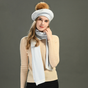 Jxwatcher En gros <span class=keywords><strong>Ensemble</strong></span> de luxe personnalisé pour <span class=keywords><strong>femme</strong></span> : <span class=keywords><strong>Béret</strong></span> tricoté en laine douce et cachemire, <span class=keywords><strong>écharpe</strong></span> longue chaude d'hiver et bonnets-<span class=keywords><strong>écharpe</strong></span>s d'hiver - Product Image 5