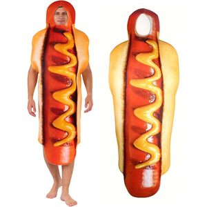 SINSEN ชุดฮอทดอกผู้ใหญ่สำหรับทุกเพศฮาโลวีนชุดแฟนซีปาร์ตี้ชุดผู้ชายผู้หญิงคาร์นิวัลคอสเพลย์ - Product Image 1