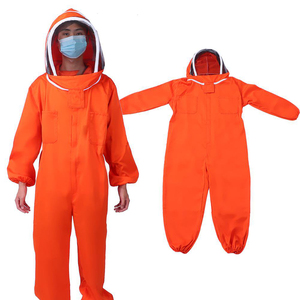 Combinaison de travail unisexe OEM orange avec capuche et écran facial, en polyester, fermeture éclair intégrale, plusieurs poches, vêtements de travail de sécurité - Product Image 1